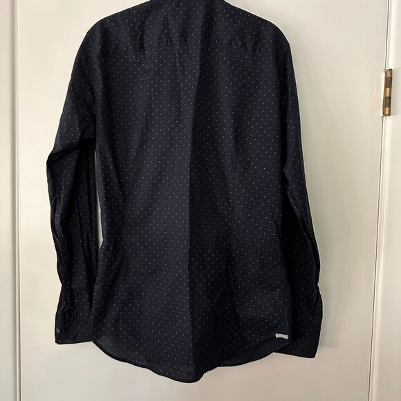 Dark Blue Dotted Bonobos Button Down Shirt Mens - Picture 5 of 6